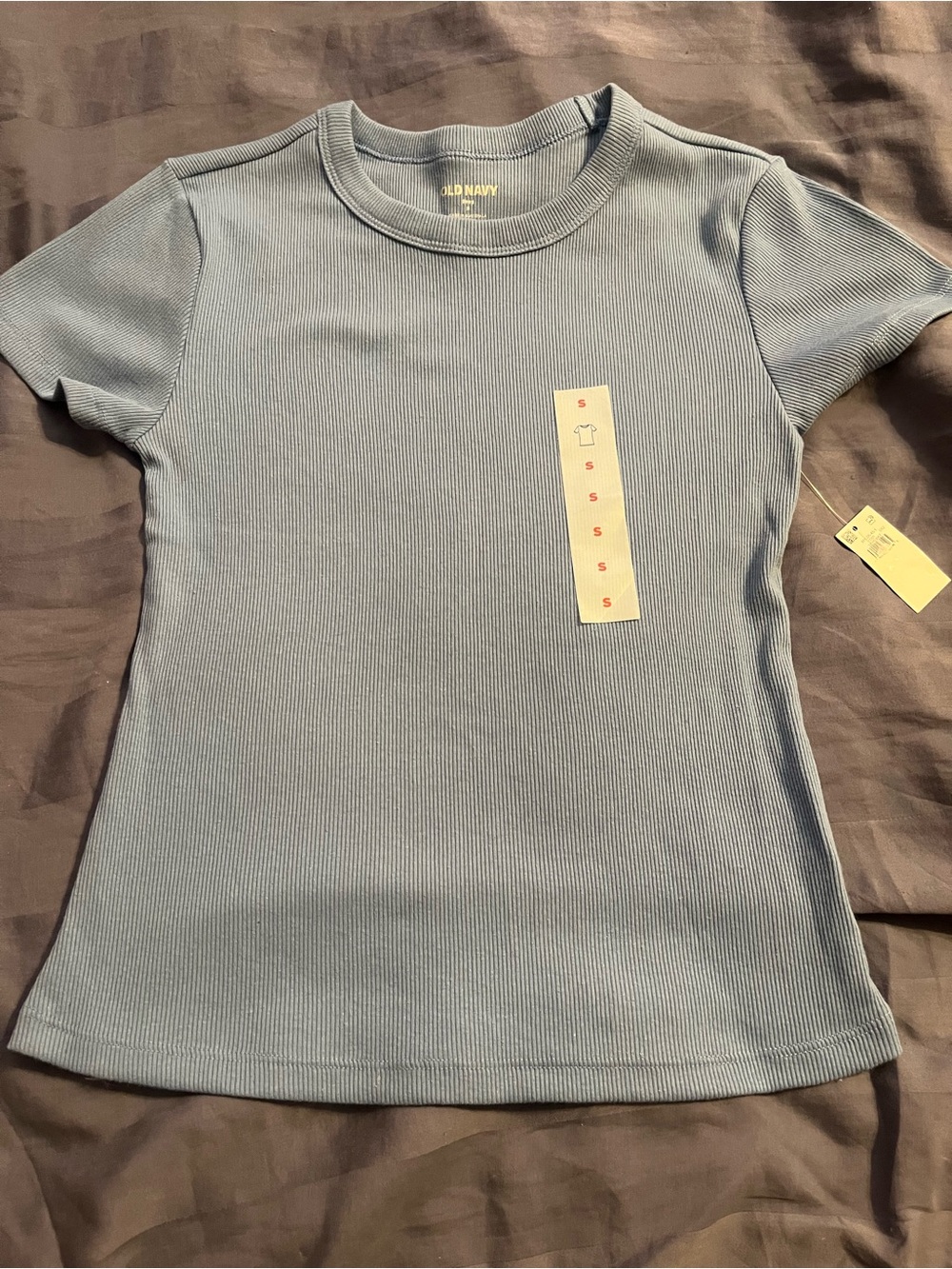 Old Navy Women’s Short Sleeve Ribbed Tee — Light Blue